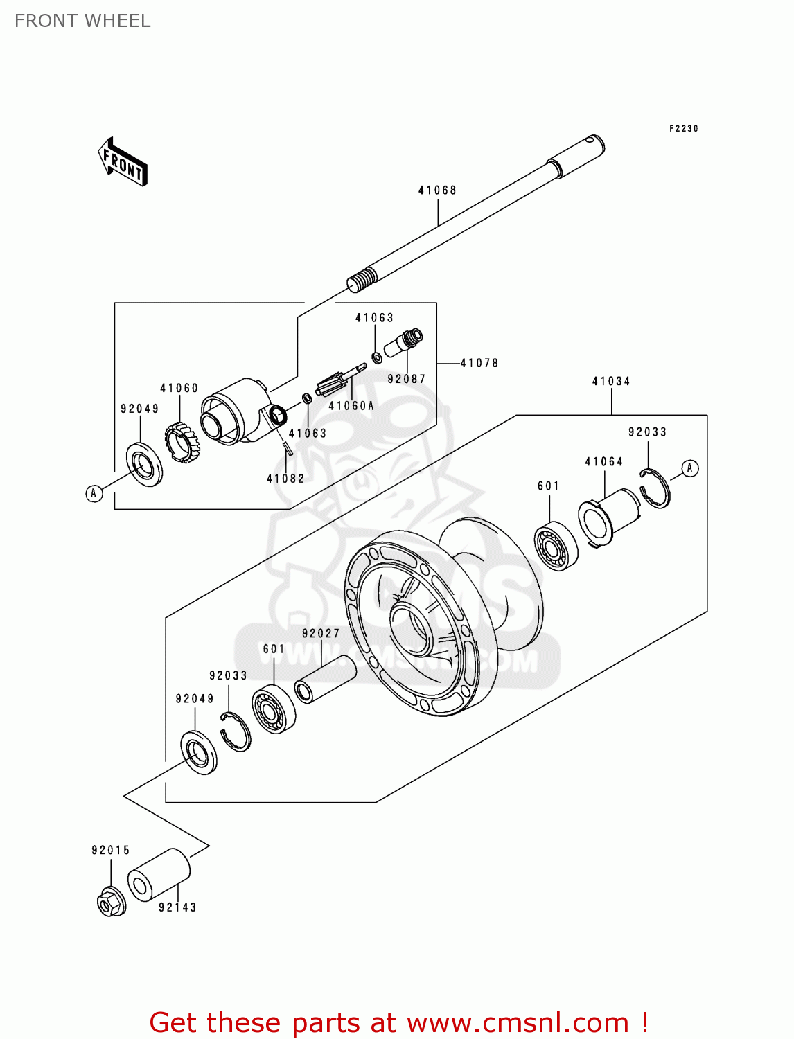 FRONT WHEEL VN800C1 VULCAN 800 DRIFTER 1999 CANADA