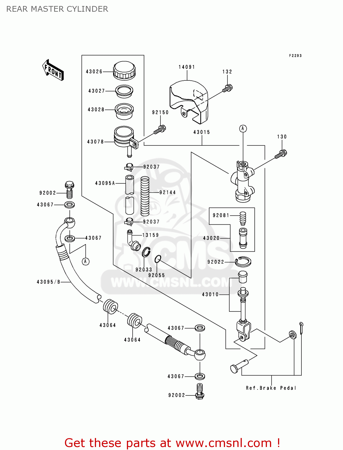REAR MASTER CYLINDER VN800C1 VULCAN 800 DRIFTER 1999 CANADA