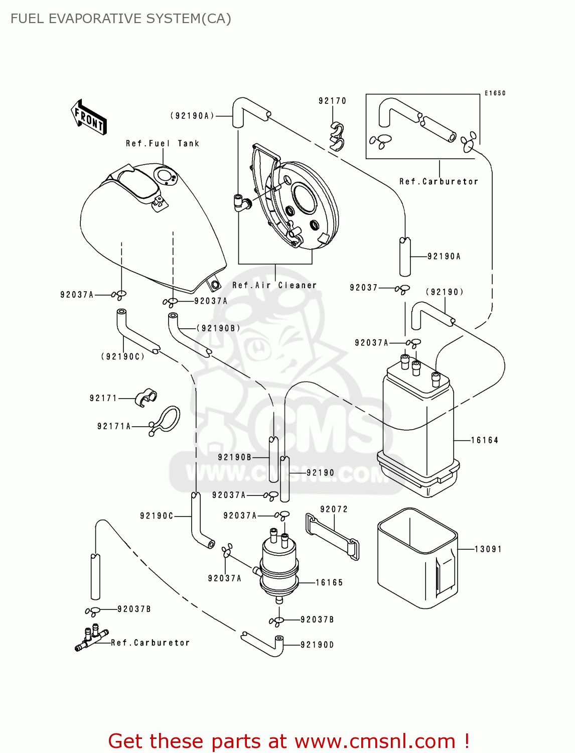 FUEL EVAPORATIVE SYSTEM(CA) VN800C2 VULCAN 800 DRIFTER 2000 USA CALIFORNIA CANADA