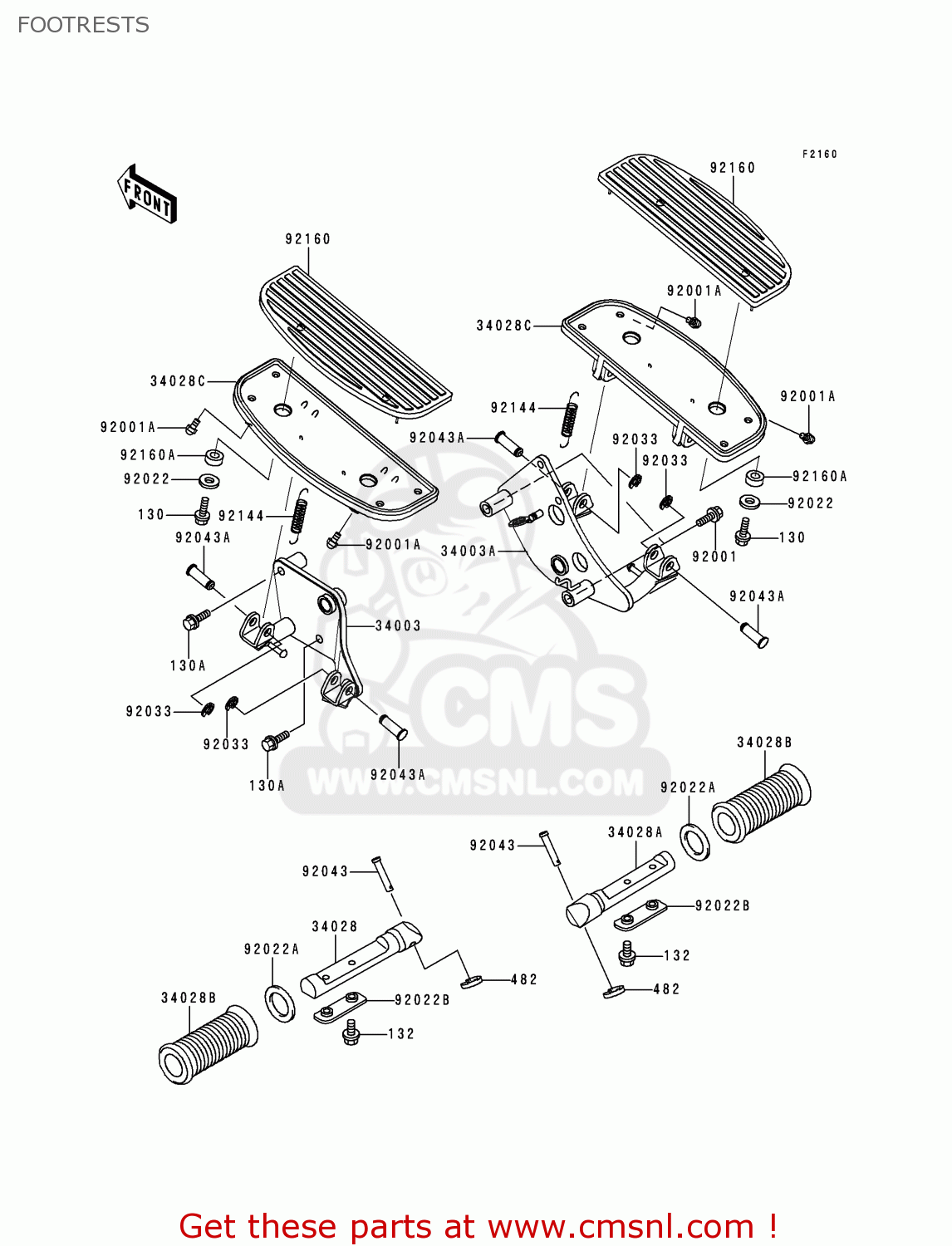 FOOTRESTS VN800C2 VULCAN 800 DRIFTER 2000 USA CALIFORNIA CANADA