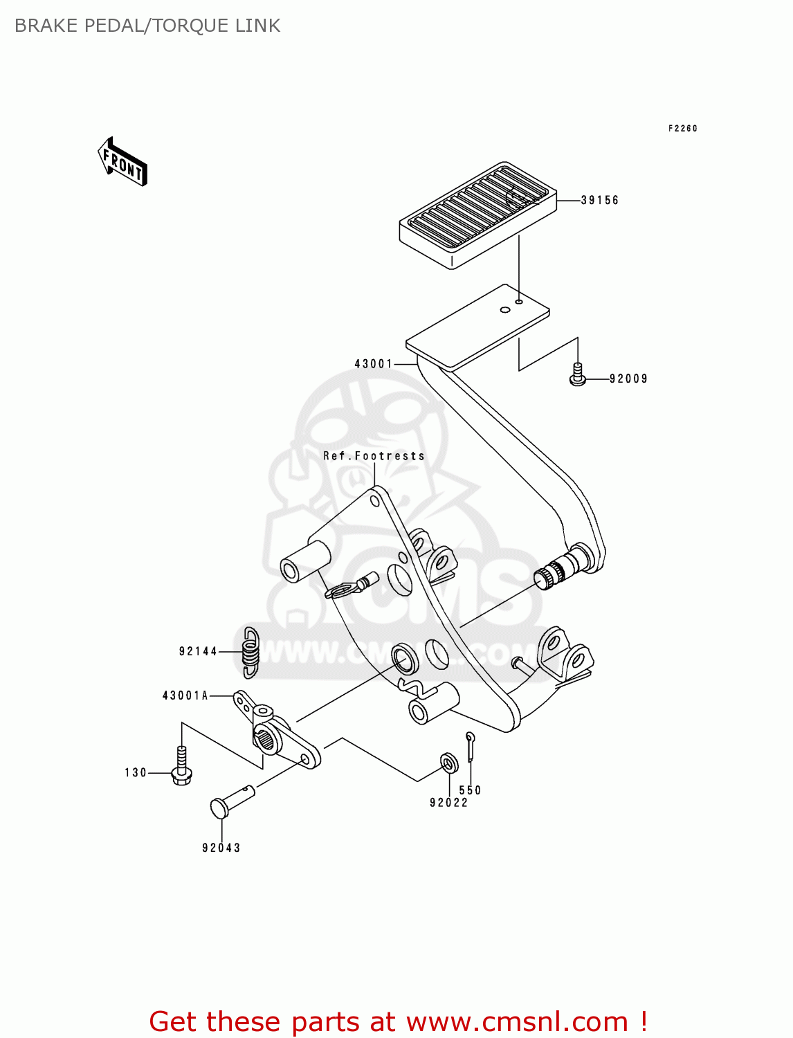 BRAKE PEDAL/TORQUE LINK VN800C2 VULCAN 800 DRIFTER 2000 USA CALIFORNIA CANADA