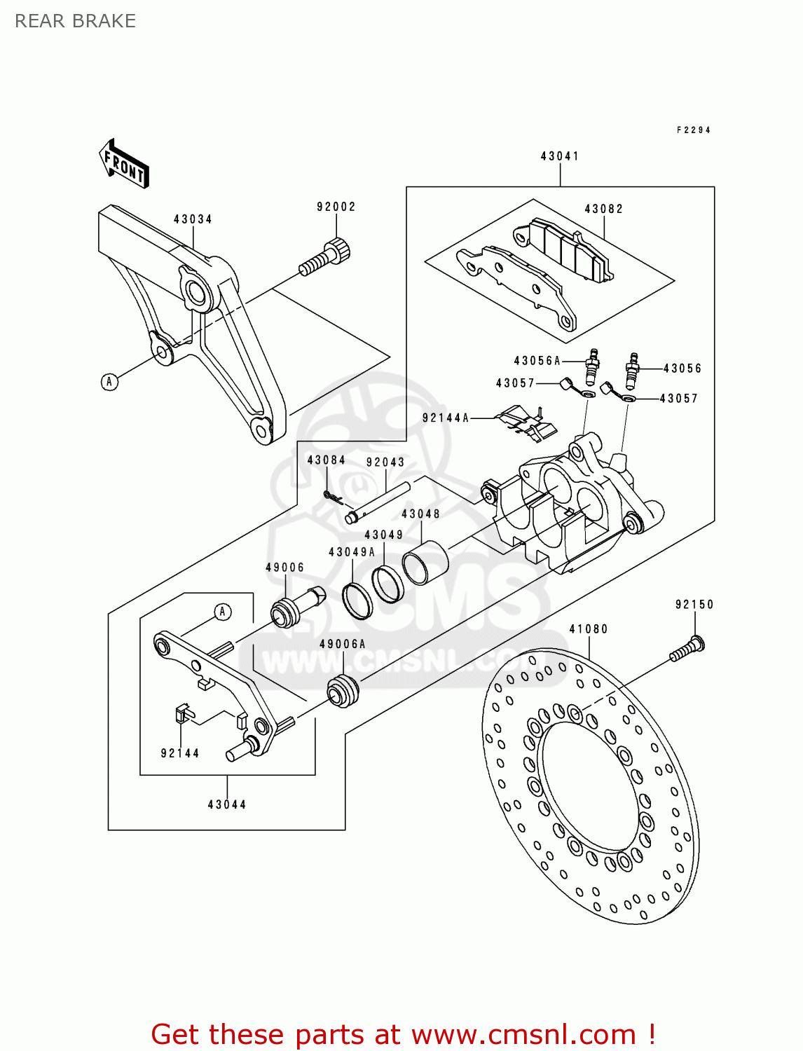 REAR BRAKE VN800C2 VULCAN 800 DRIFTER 2000 USA CALIFORNIA CANADA