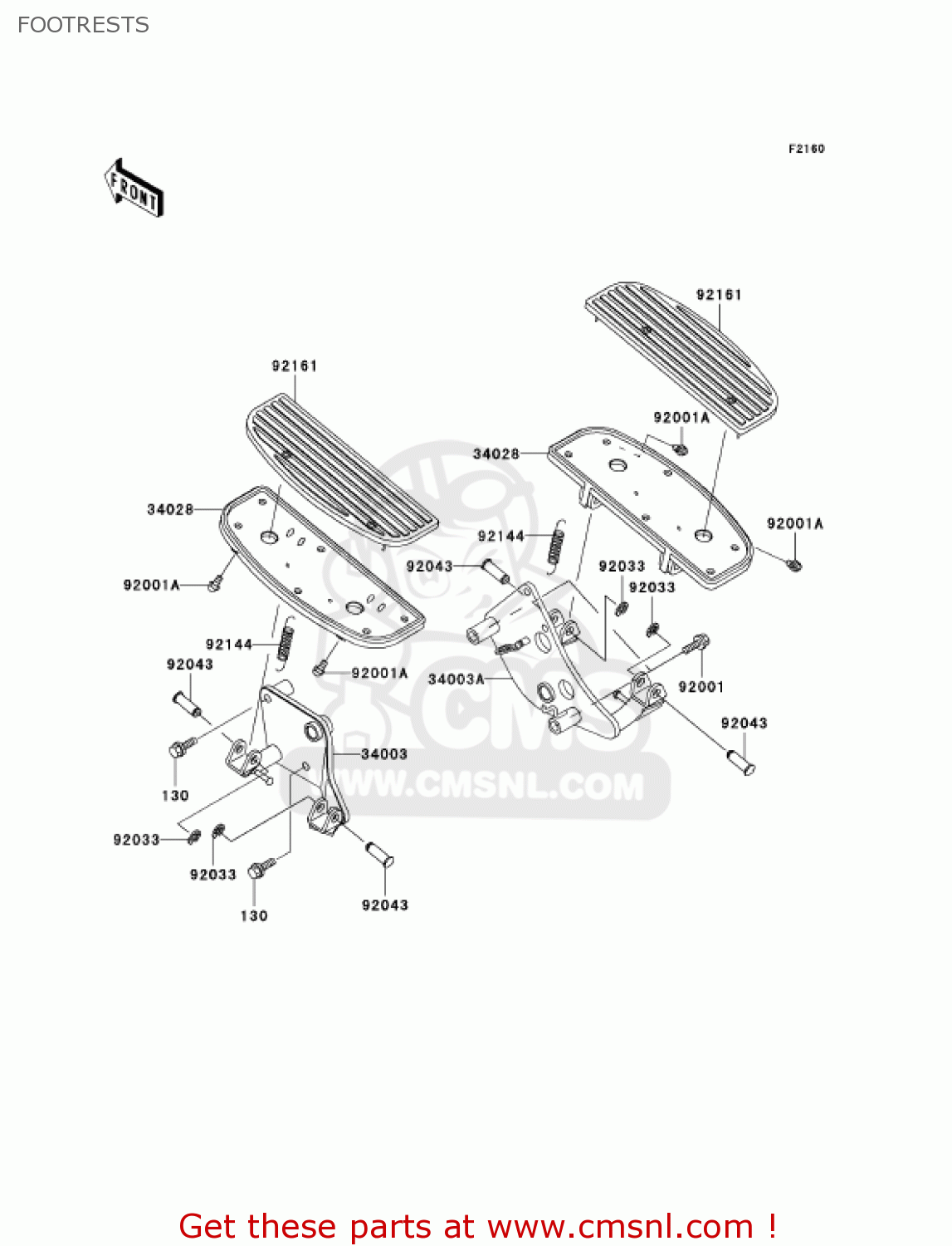 FOOTRESTS VN800E1 VULCAN 800 DRIFTER 2001 USA CALIFORNIA CANADA