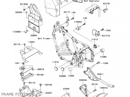 FRAME FITTINGS - VN800E1 VULCAN 800 DRIFTER 2001 USA CALIFORNIA CANADA