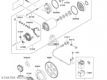 STARTER MOTOR - VN800E1 VULCAN 800 DRIFTER 2001 USA CALIFORNIA CANADA