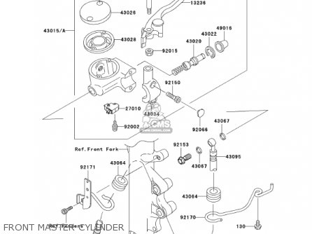 FRONT MASTER CYLINDER - VN800E1 VULCAN 800 DRIFTER 2001 USA CALIFORNIA CANADA