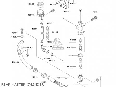 REAR MASTER CYLINDER - VN800E1 VULCAN 800 DRIFTER 2001 USA CALIFORNIA CANADA