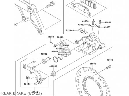 REAR BRAKE (E1-E3) - VN800E1 VULCAN 800 DRIFTER 2001 USA CALIFORNIA CANADA