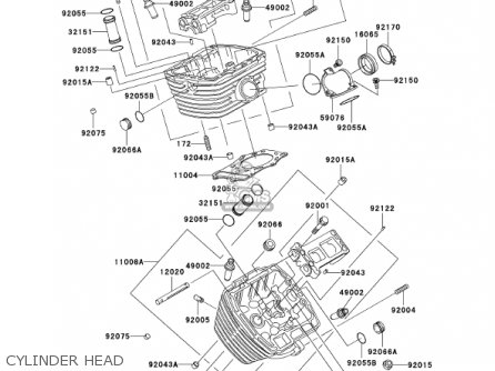 CYLINDER HEAD - VN800E1 VULCAN 800 DRIFTER 2001 USA CALIFORNIA CANADA