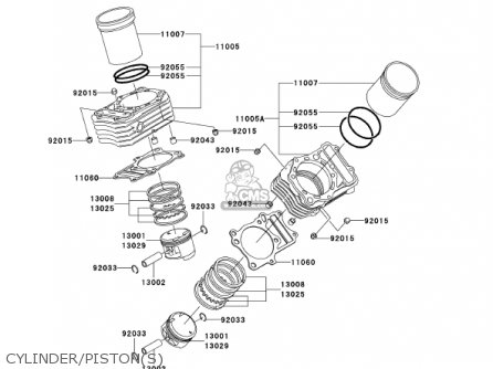 CYLINDER/PISTON(S) - VN800E1 VULCAN 800 DRIFTER 2001 USA CALIFORNIA CANADA