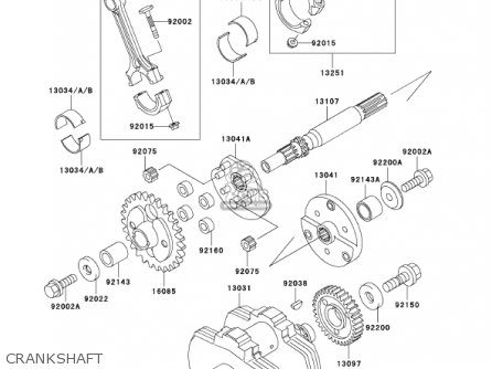 CRANKSHAFT - VN800E1 VULCAN 800 DRIFTER 2001 USA CALIFORNIA CANADA