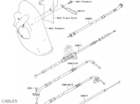 CABLES - VN800E1 VULCAN 800 DRIFTER 2001 USA CALIFORNIA CANADA