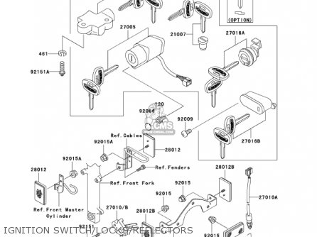 IGNITION SWITCH/LOCKS/REFLECTORS - VN800E1 VULCAN 800 DRIFTER 2001 USA CALIFORNIA CANADA