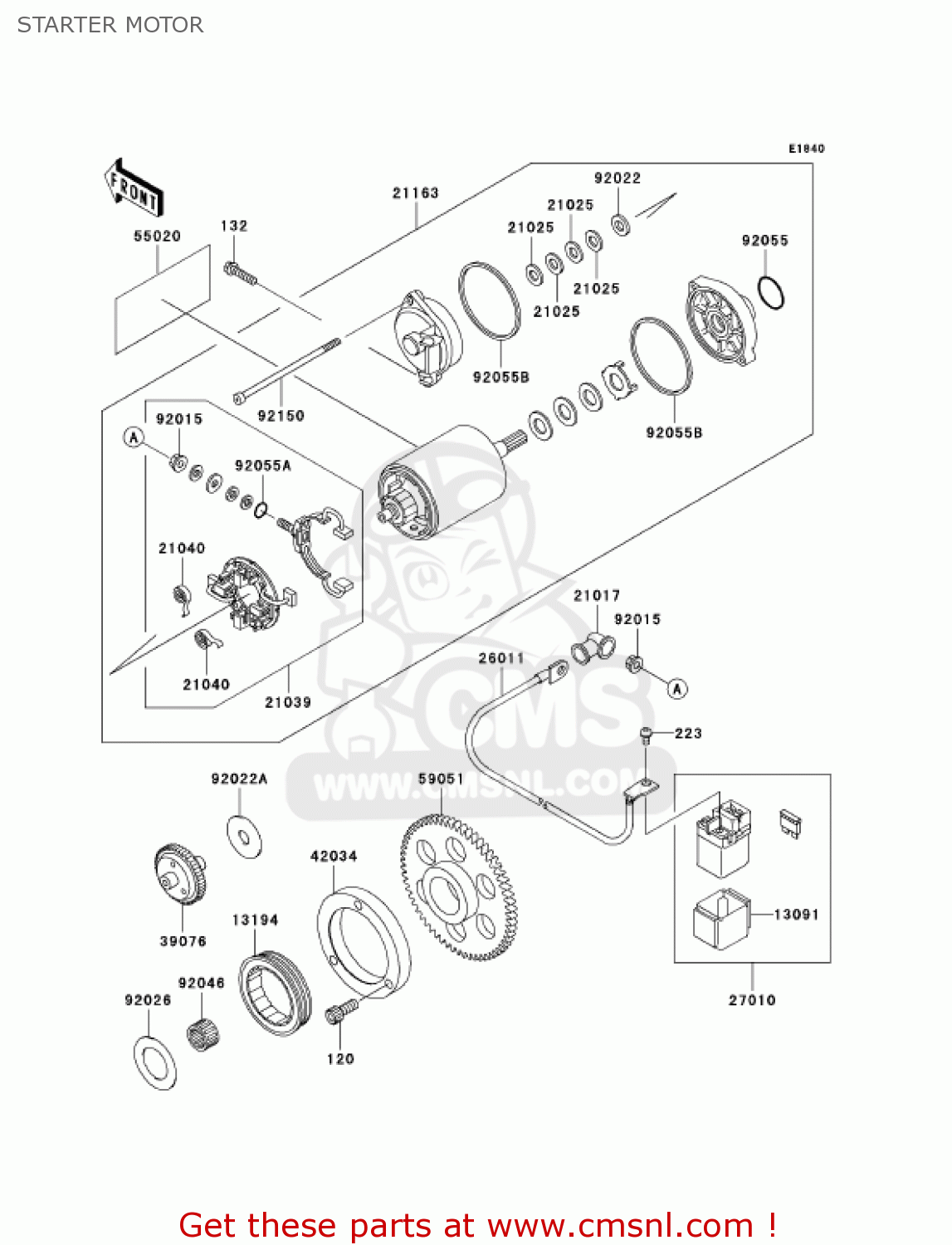 STARTER MOTOR VN800E2 VULCAN 800 DRIFTER 2002 USA CALIFORNIA CANADA