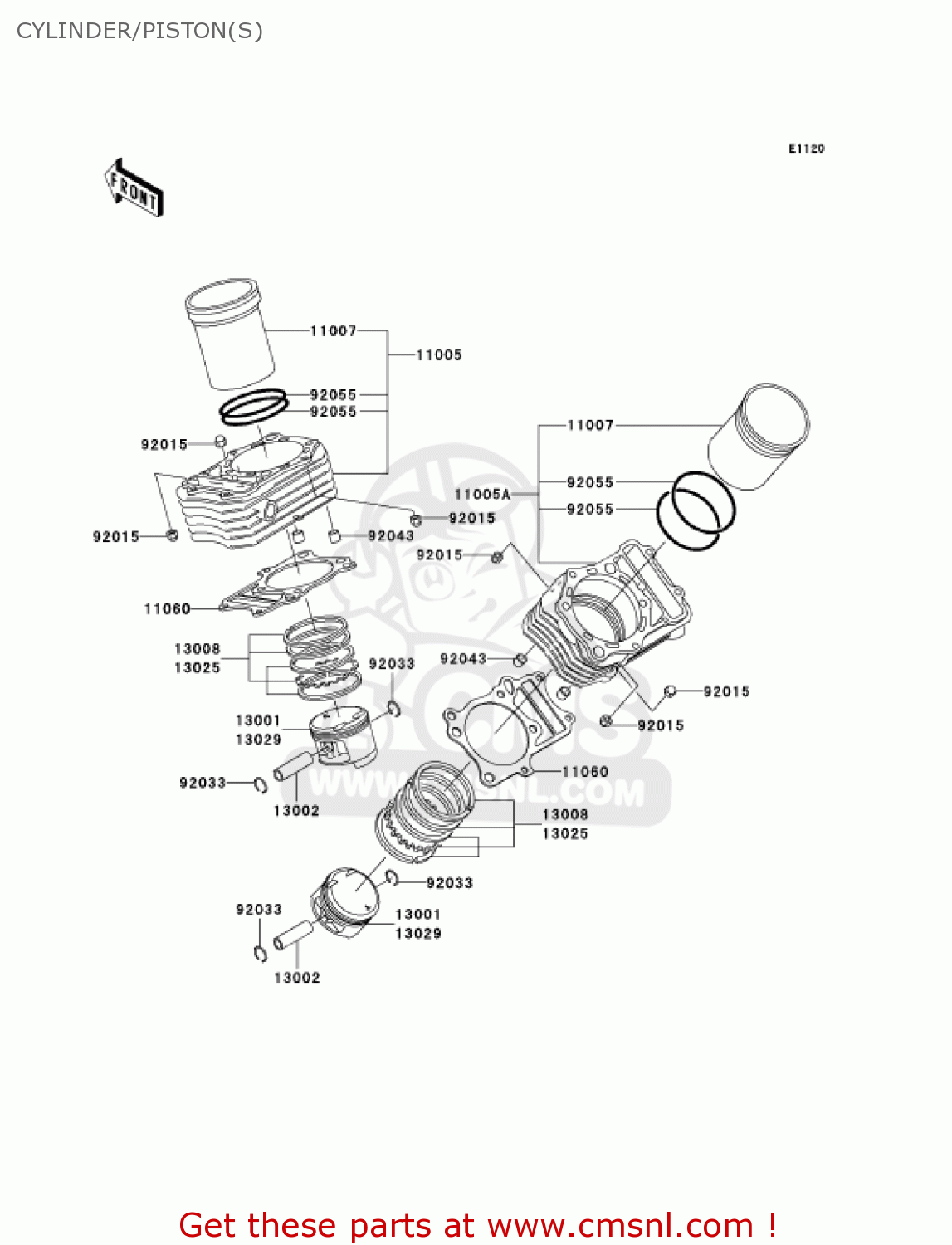 CYLINDER/PISTON(S) VN800E2 VULCAN 800 DRIFTER 2002 USA CALIFORNIA CANADA