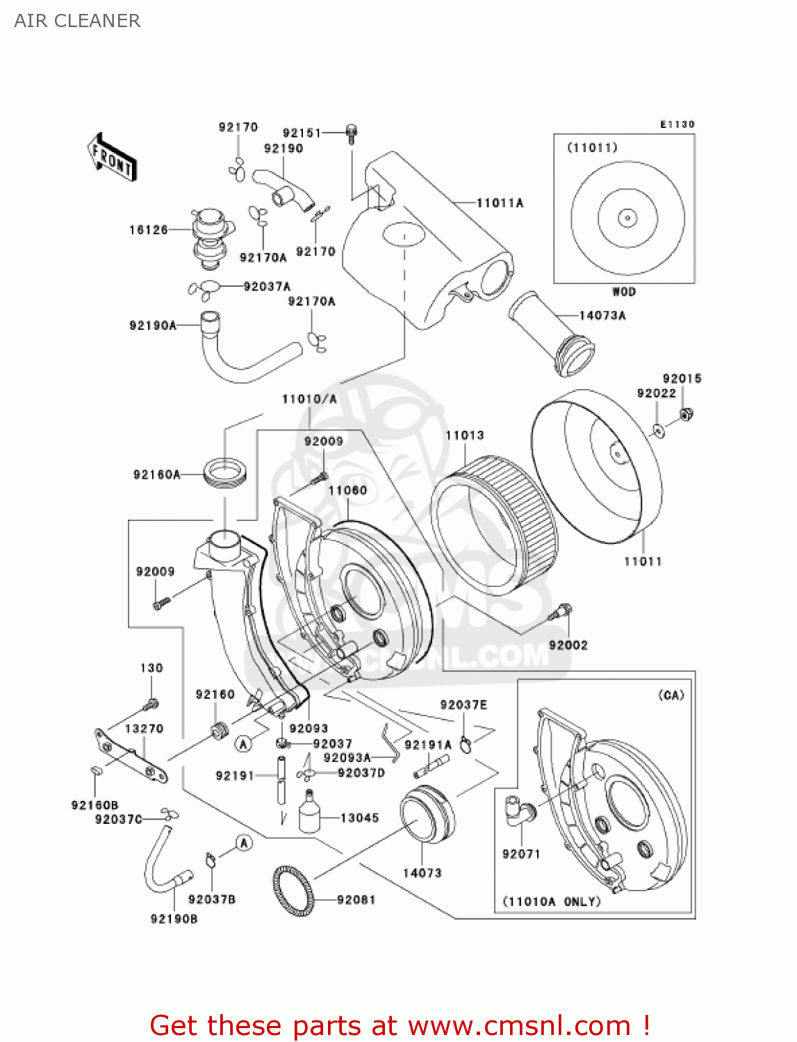 AIR CLEANER VN800E2 VULCAN 800 DRIFTER 2002 USA CALIFORNIA CANADA