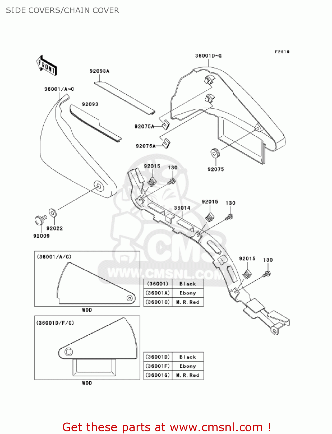 SIDE COVERS/CHAIN COVER VN800E2 VULCAN 800 DRIFTER 2002 USA CALIFORNIA CANADA