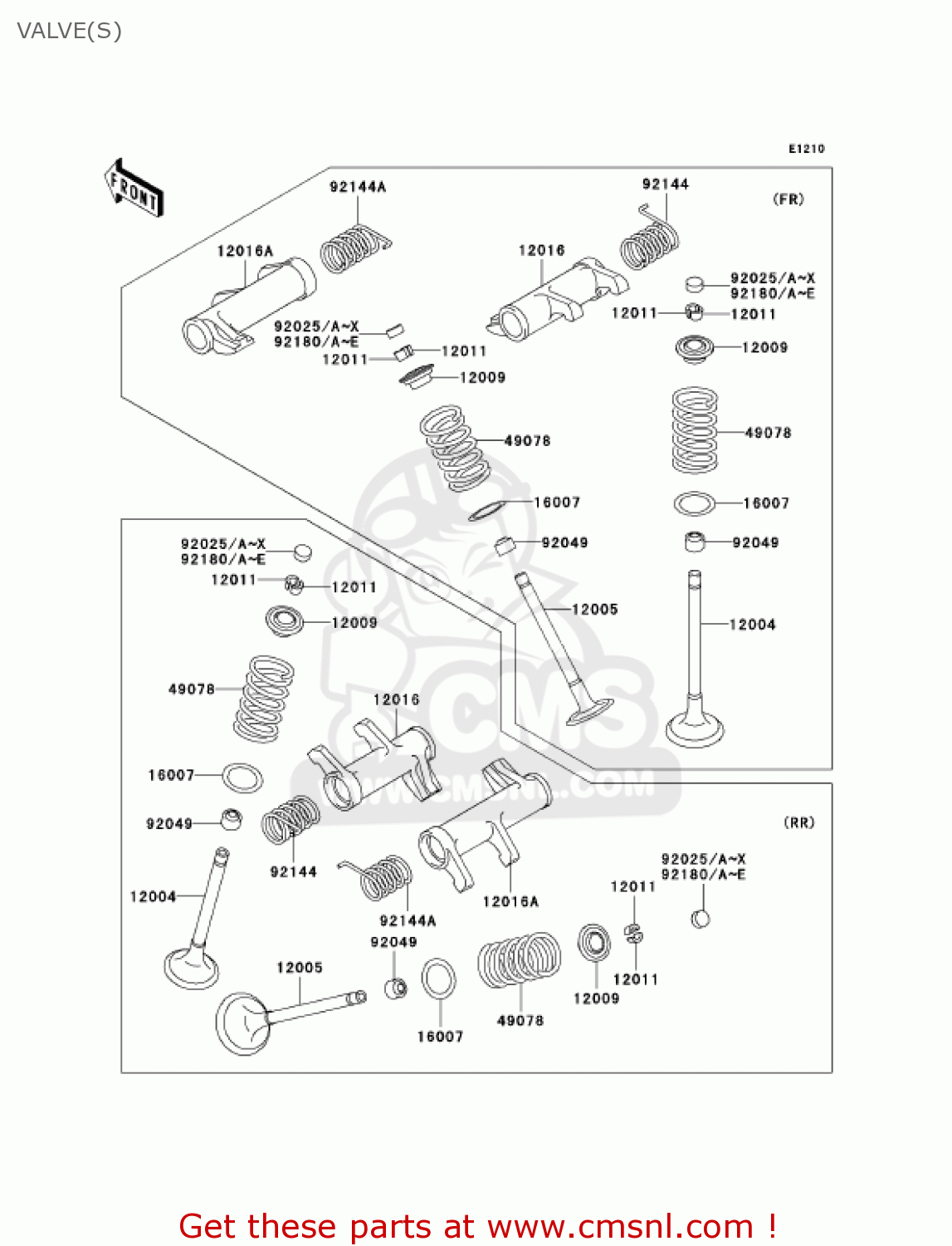 VALVE(S) VN800E2 VULCAN 800 DRIFTER 2002 USA CALIFORNIA CANADA