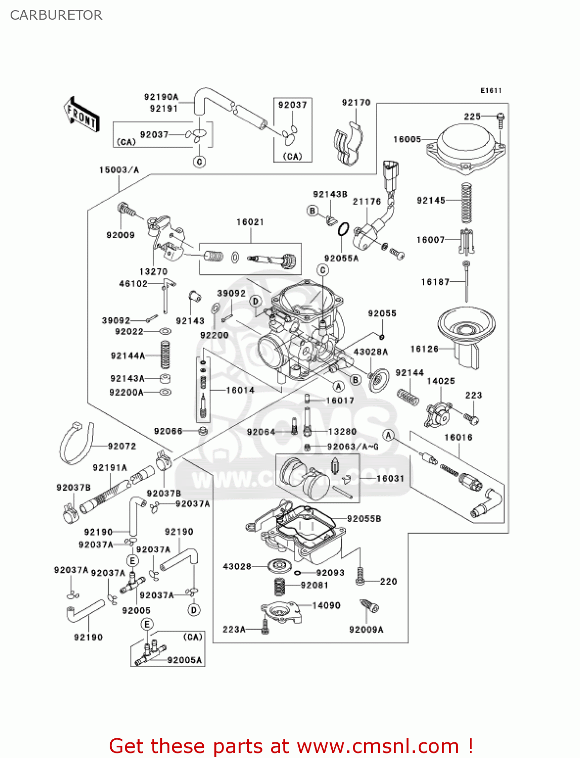 CARBURETOR VN800E2 VULCAN 800 DRIFTER 2002 USA CALIFORNIA CANADA