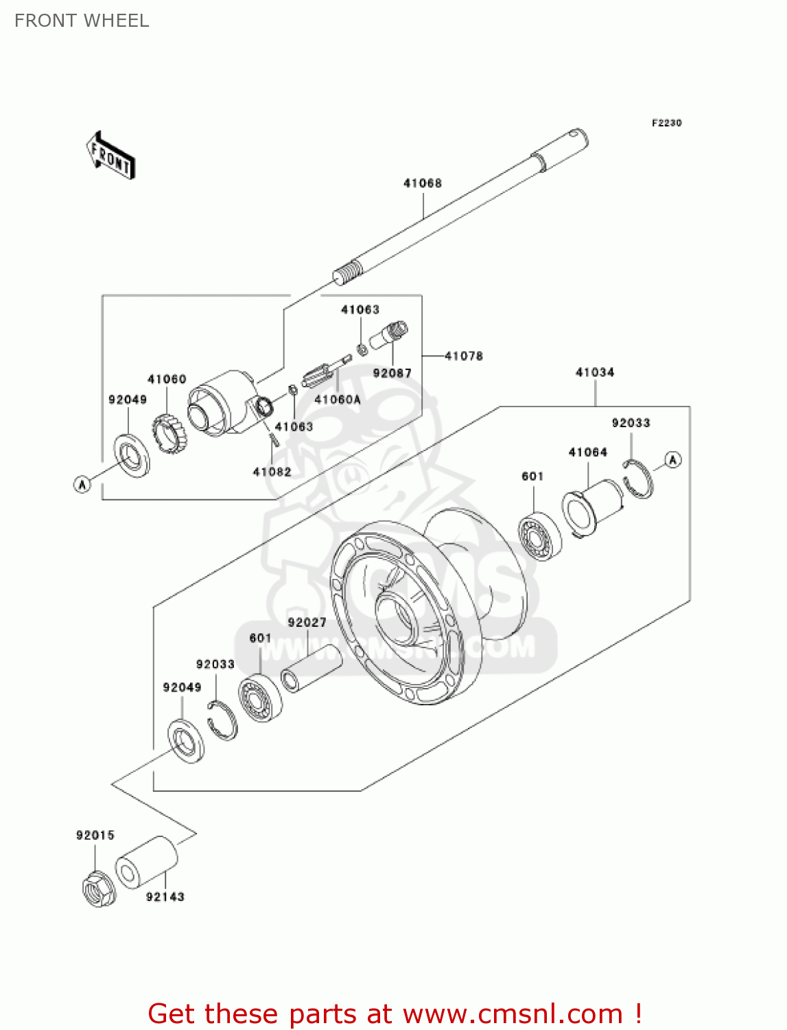 FRONT WHEEL VN800E2 VULCAN 800 DRIFTER 2002 USA CALIFORNIA CANADA