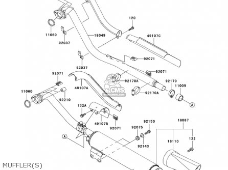 MUFFLER(S) - VN800E2 VULCAN 800 DRIFTER 2002 USA CALIFORNIA CANADA