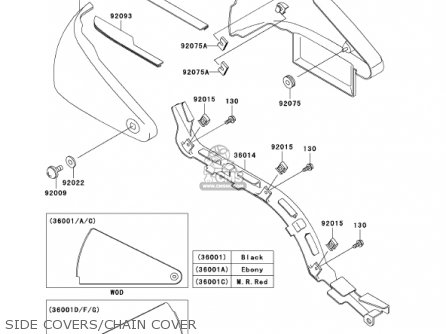 SIDE COVERS/CHAIN COVER - VN800E2 VULCAN 800 DRIFTER 2002 USA CALIFORNIA CANADA