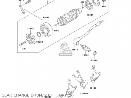 GEAR CHANGE DRUM/SHIFT FORK(S) - VN800E2 VULCAN 800 DRIFTER 2002 USA CALIFORNIA CANADA