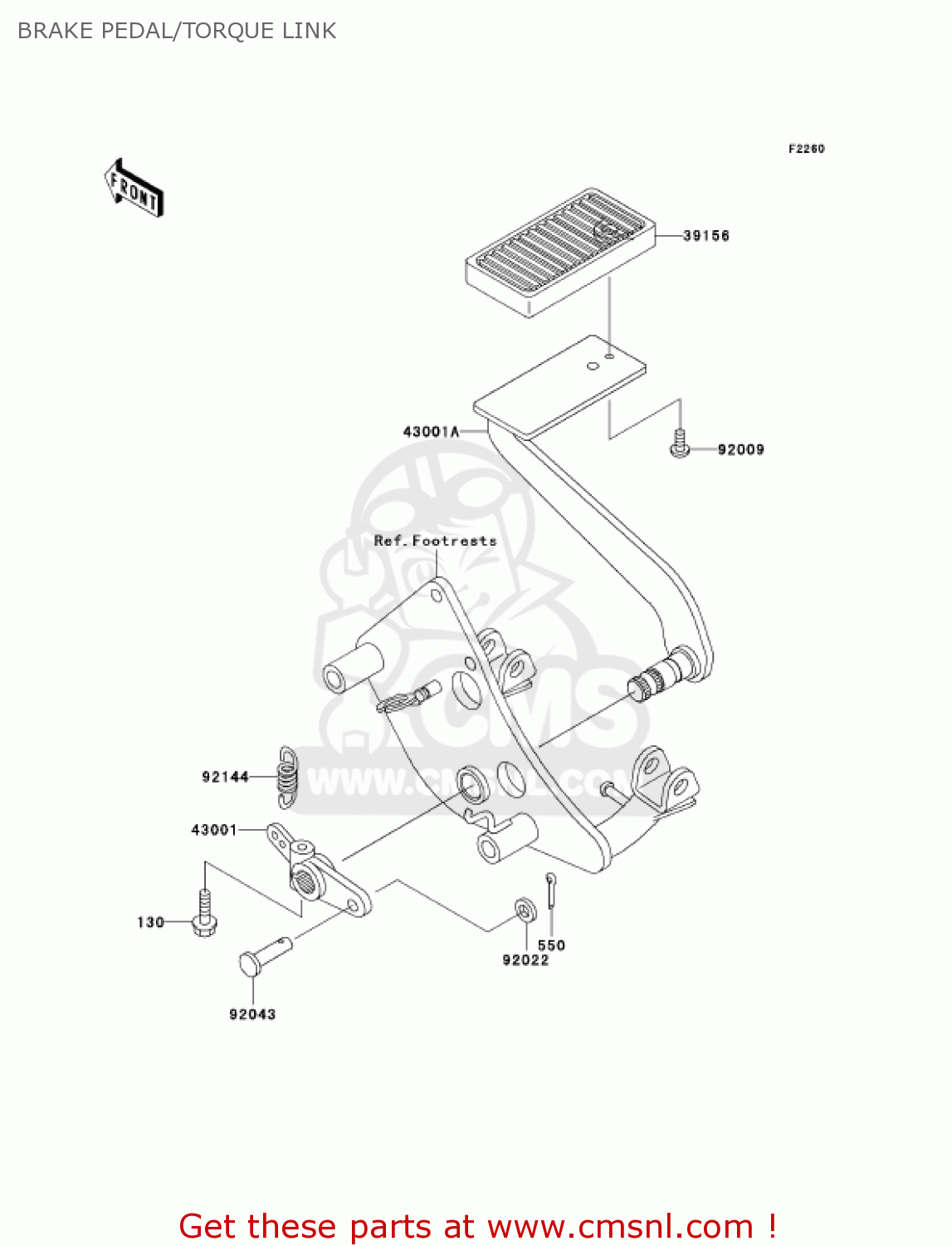 BRAKE PEDAL/TORQUE LINK VN800E3 VULCAN 800 DRIFTER 2003 USA CALIFORNIA CANADA