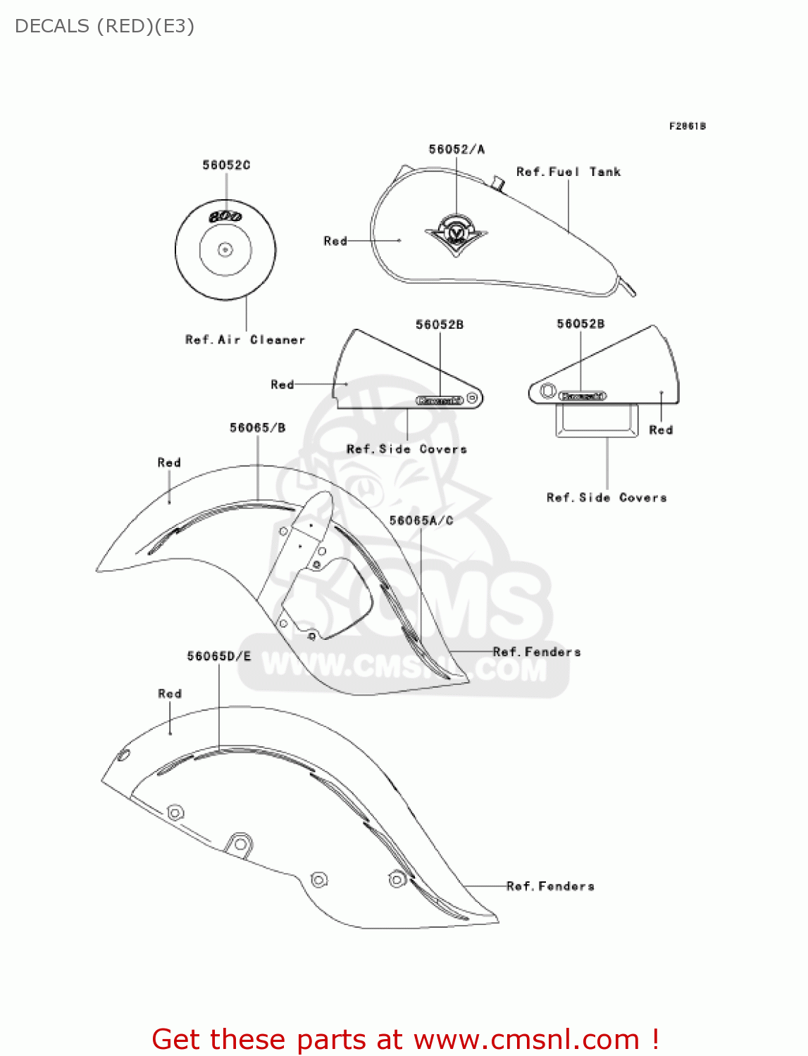 DECALS (RED)(E3) VN800E3 VULCAN 800 DRIFTER 2003 USA CALIFORNIA CANADA