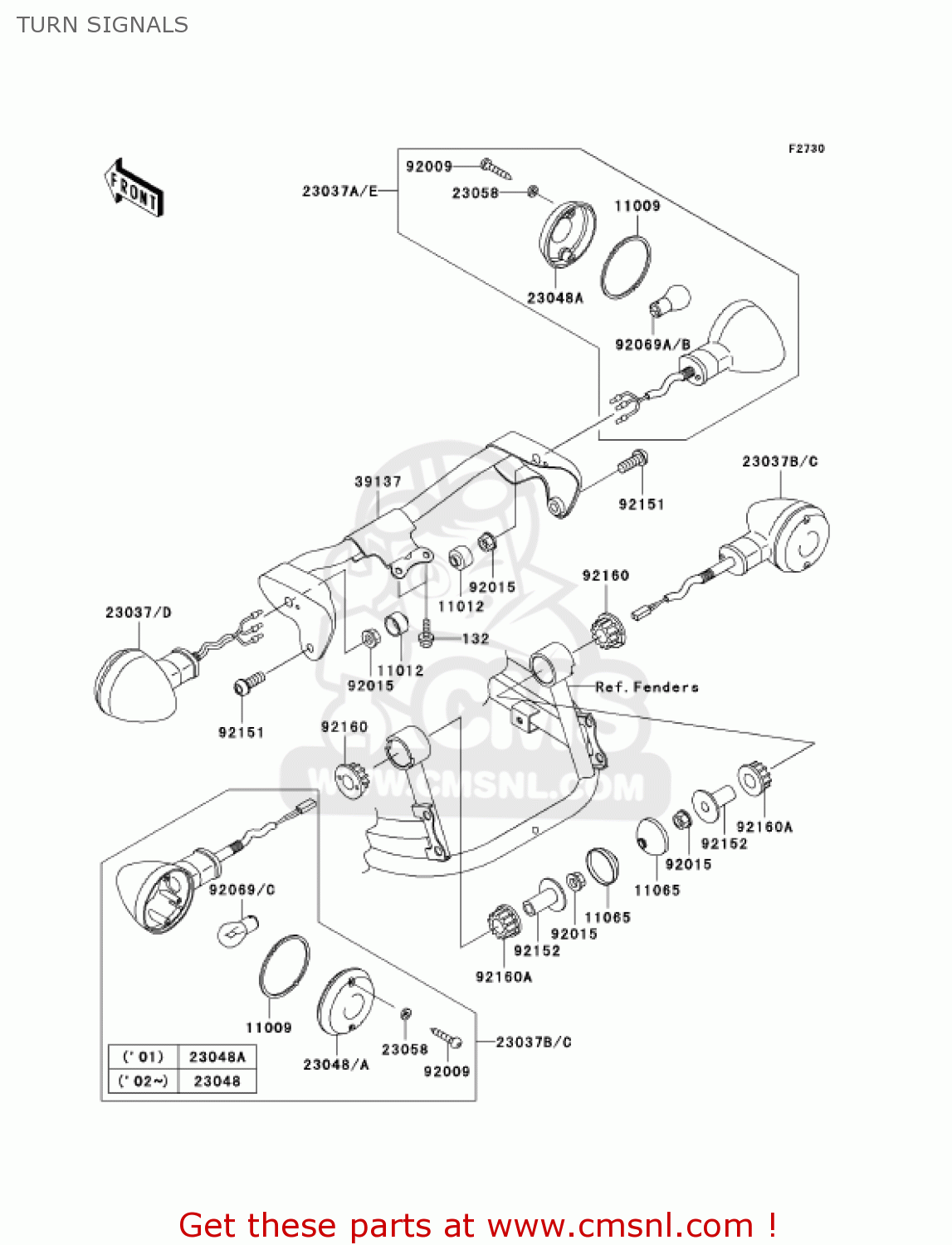 TURN SIGNALS VN800E3 VULCAN 800 DRIFTER 2003 USA CALIFORNIA CANADA