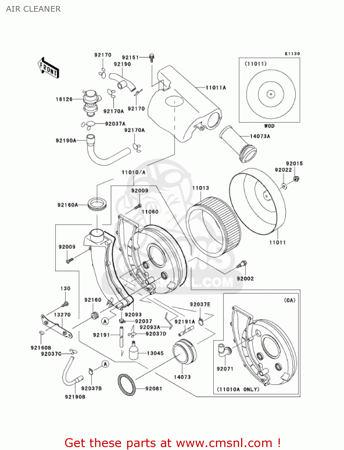 AIR CLEANER VN800E3 VULCAN 800 DRIFTER 2003 USA CALIFORNIA CANADA