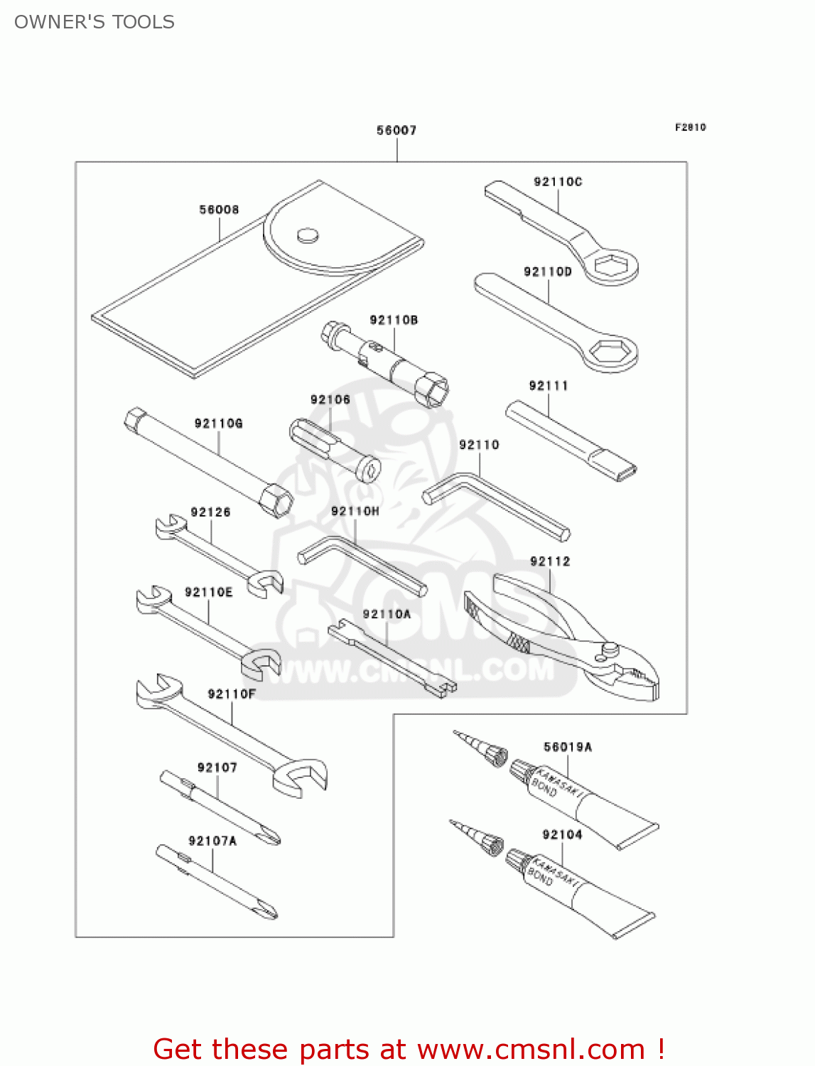 OWNER'S TOOLS VN800E3 VULCAN 800 DRIFTER 2003 USA CALIFORNIA CANADA