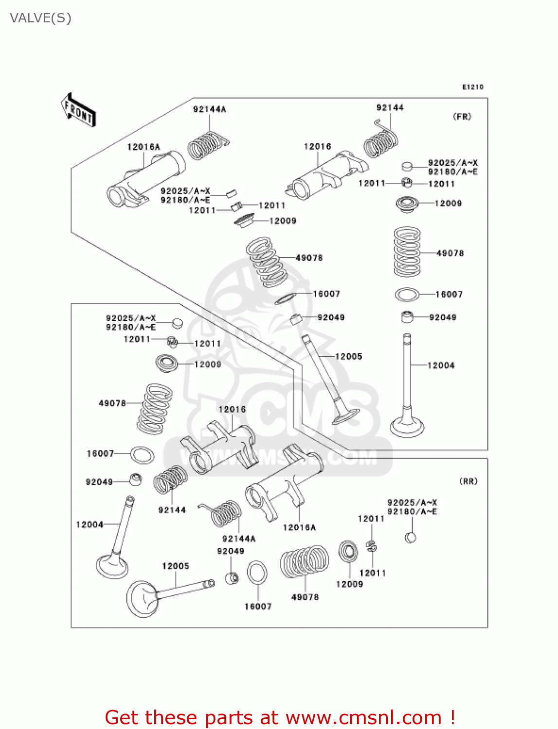 VALVE(S) VN800E3 VULCAN 800 DRIFTER 2003 USA CALIFORNIA CANADA
