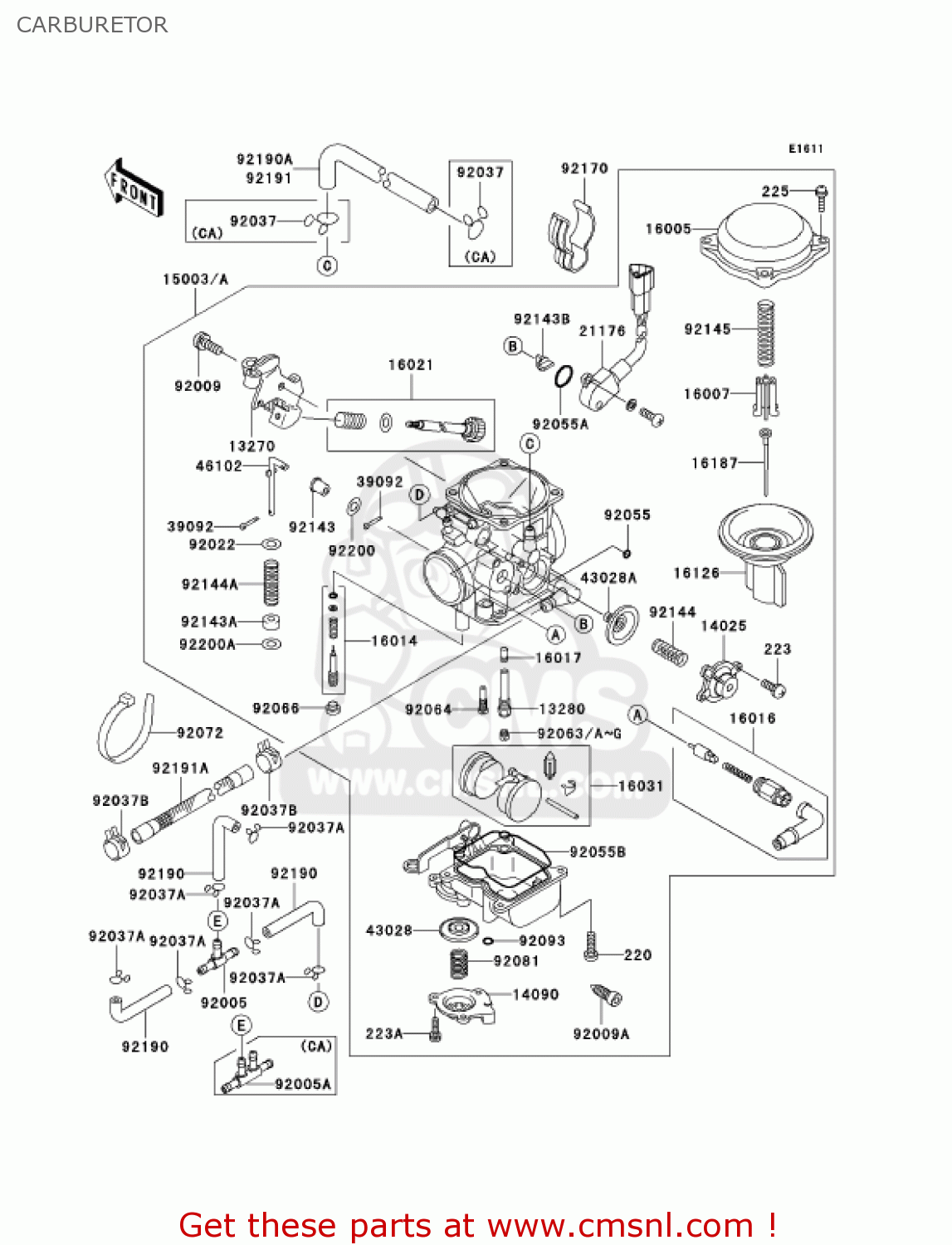 CARBURETOR VN800E3 VULCAN 800 DRIFTER 2003 USA CALIFORNIA CANADA