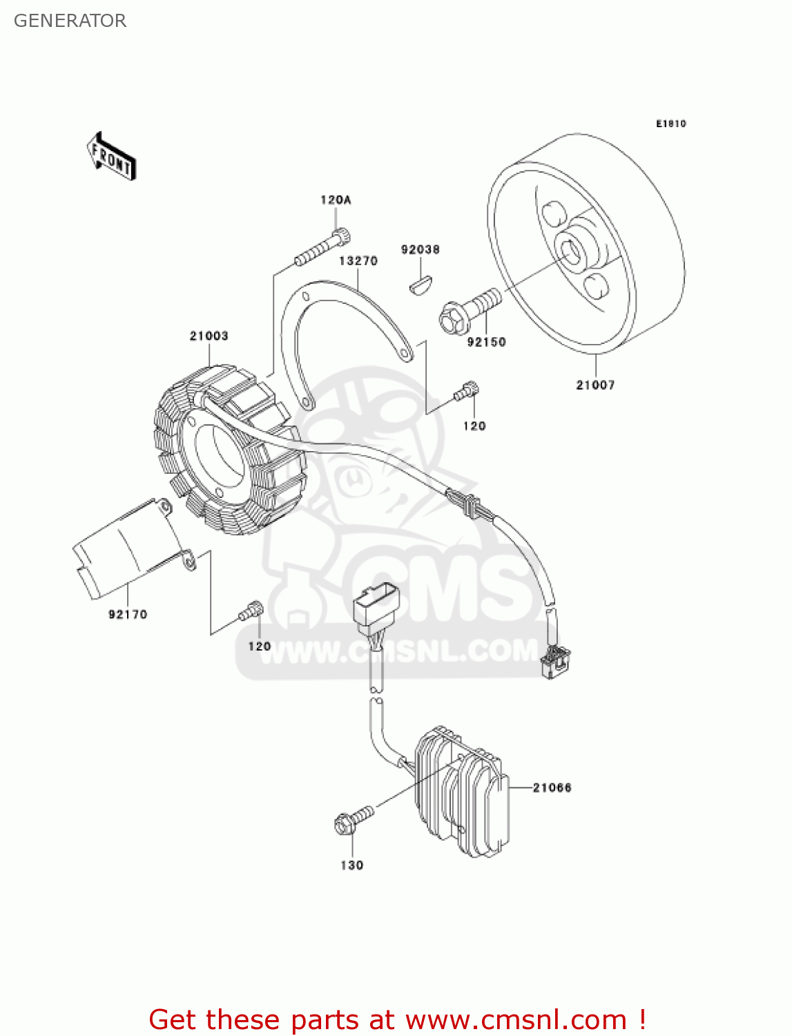 GENERATOR VN800E3 VULCAN 800 DRIFTER 2003 USA CALIFORNIA CANADA