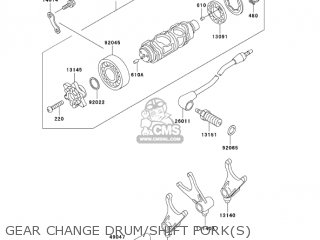 GEAR CHANGE DRUM/SHIFT FORK(S) - VN800E3 VULCAN 800 DRIFTER 2003 USA CALIFORNIA CANADA