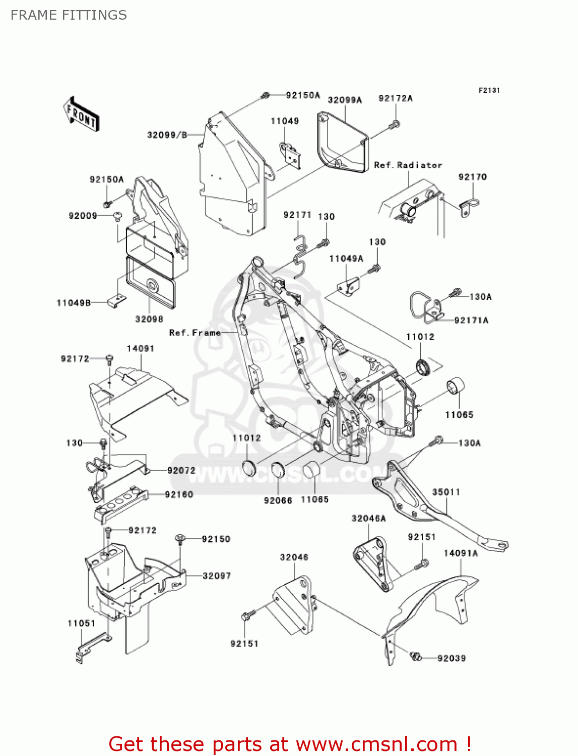 FRAME FITTINGS VN800E4 VULCAN 800 DRIFTER 2004 USA CALIFORNIA