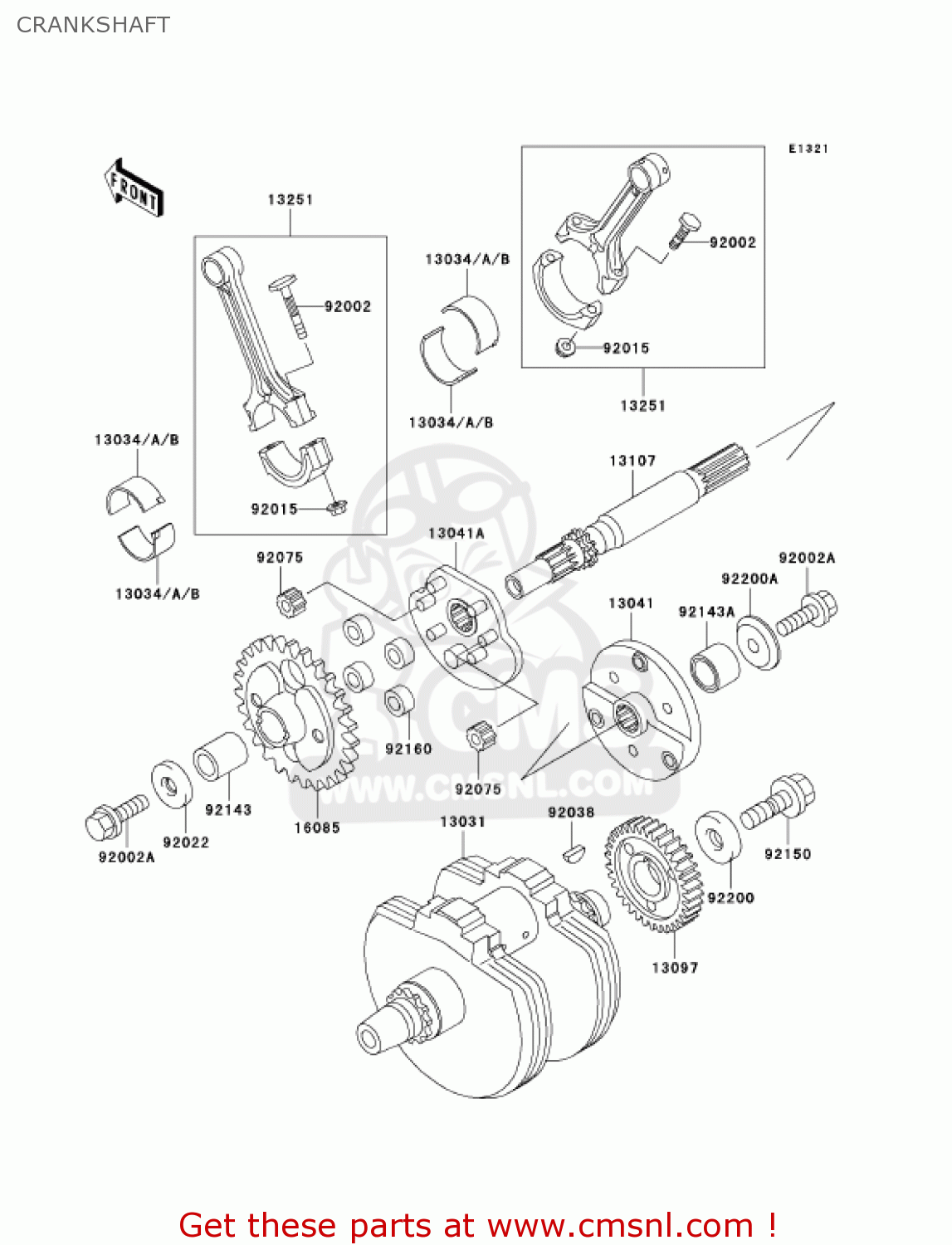 CRANKSHAFT VN800E4 VULCAN 800 DRIFTER 2004 USA CALIFORNIA