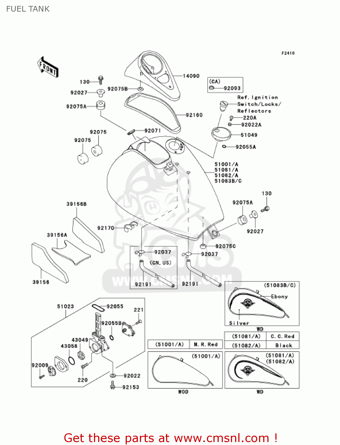 FUEL TANK VN800E4 VULCAN 800 DRIFTER 2004 USA CALIFORNIA