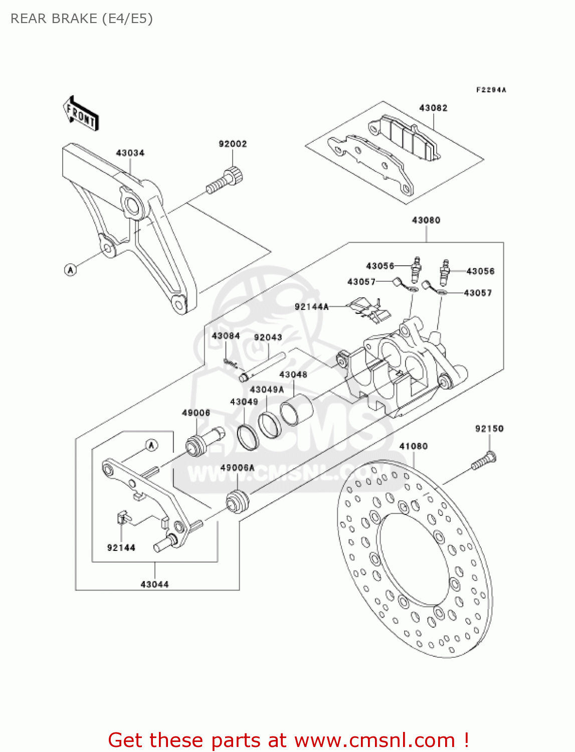 REAR BRAKE (E4/E5) VN800E4 VULCAN 800 DRIFTER 2004 USA CALIFORNIA