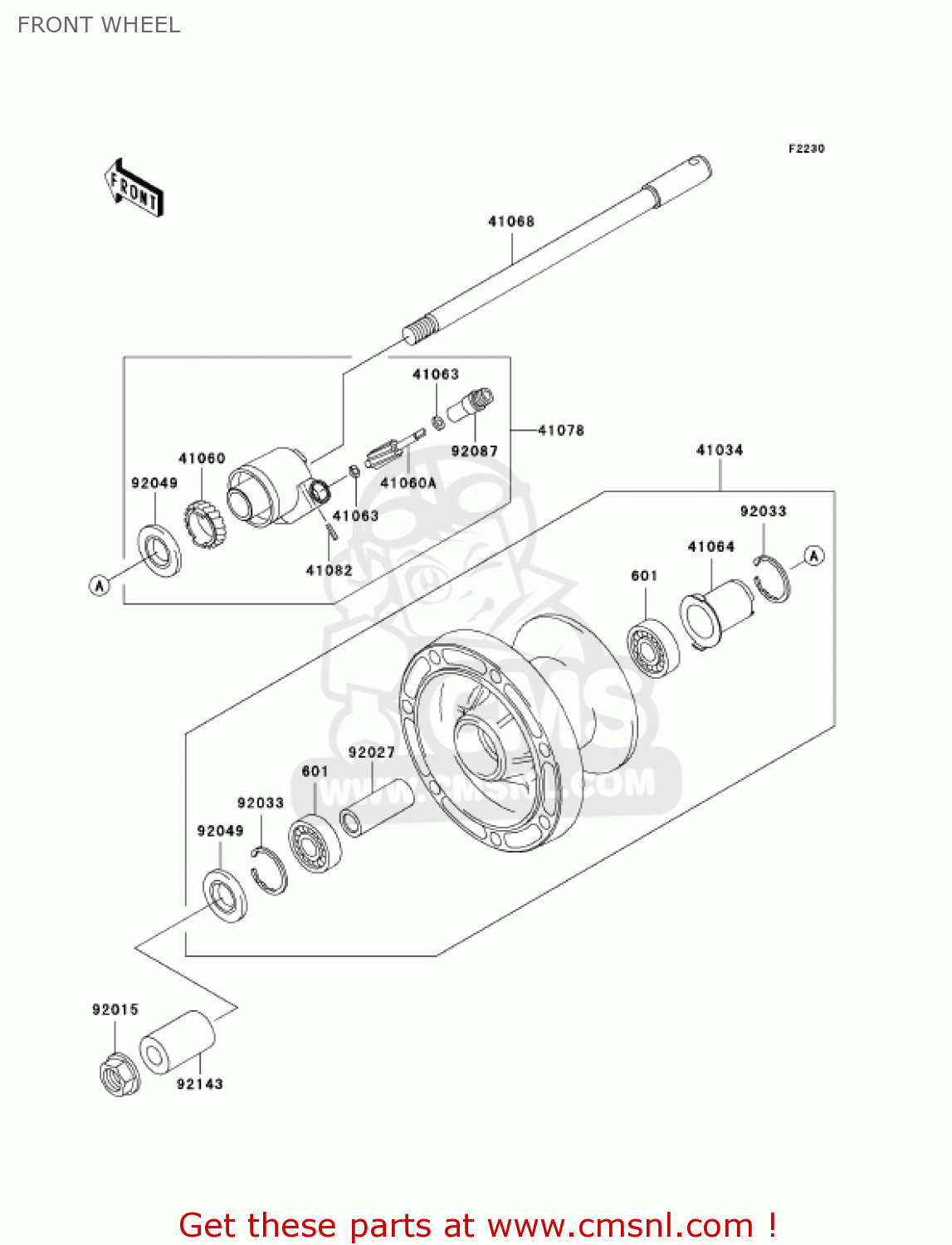 FRONT WHEEL VN800E4 VULCAN 800 DRIFTER 2004 USA CALIFORNIA