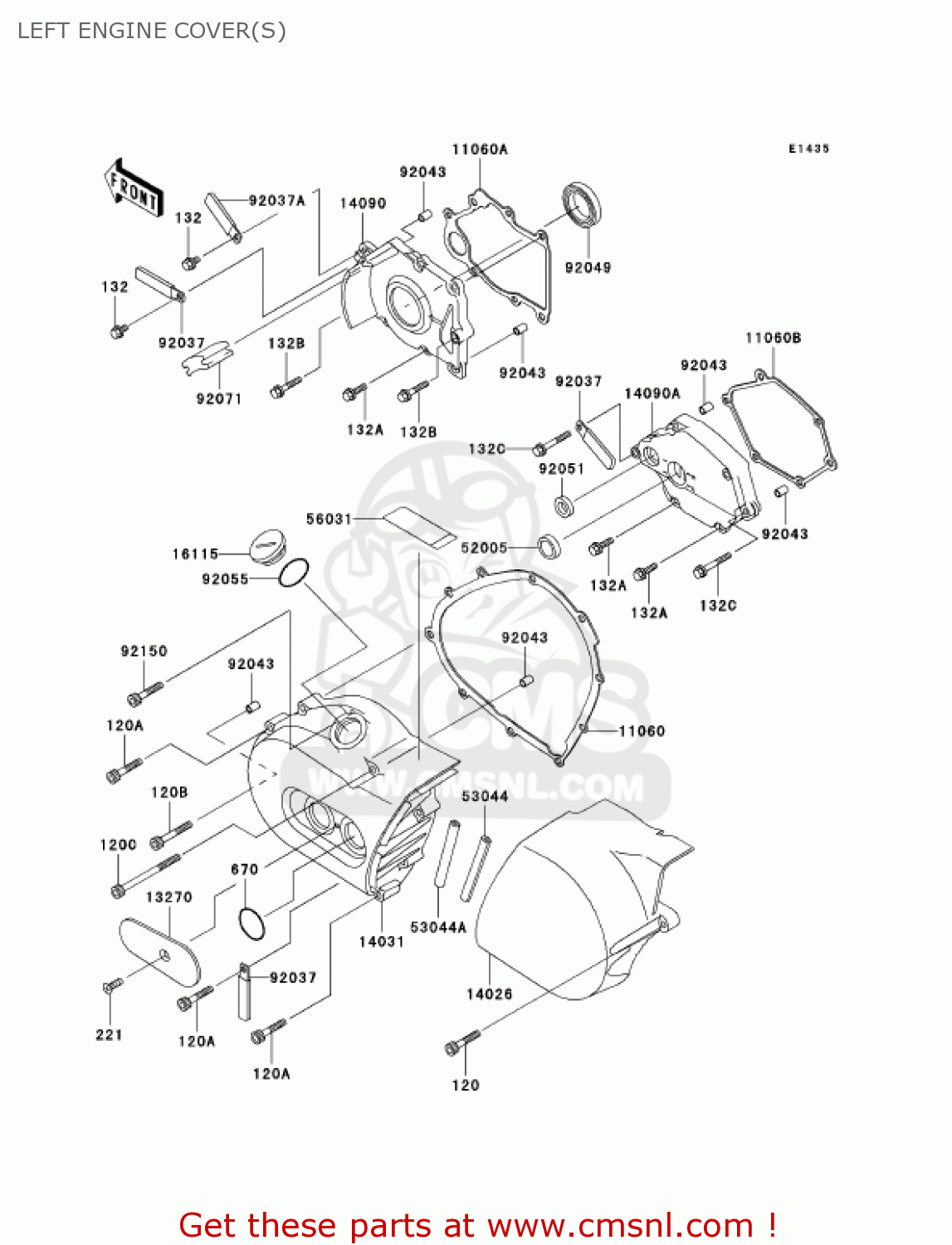 LEFT ENGINE COVER(S) VN800E4 VULCAN 800 DRIFTER 2004 USA CALIFORNIA