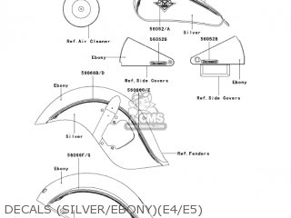 DECALS (SILVER/EBONY)(E4/E5) - VN800E4 VULCAN 800 DRIFTER 2004 USA CALIFORNIA