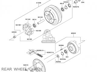 REAR WHEEL/CHAIN - VN800E5 VULCAN 800 DRIFTER 2005 USA CALIFORNIA