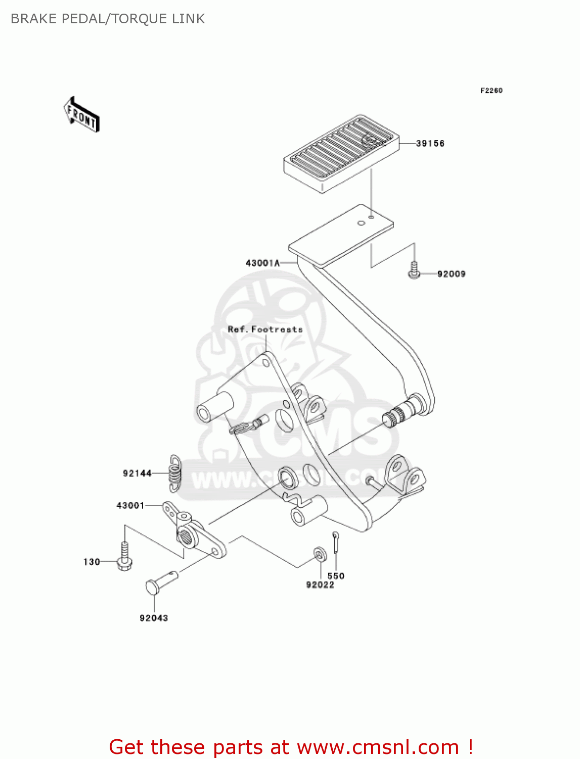 BRAKE PEDAL/TORQUE LINK VN800E6F VULCAN 800 DRIFTER 2006 USA CALIFORNIA