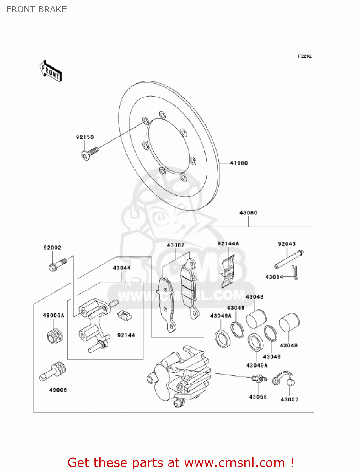 FRONT BRAKE VN800E6F VULCAN 800 DRIFTER 2006 USA CALIFORNIA