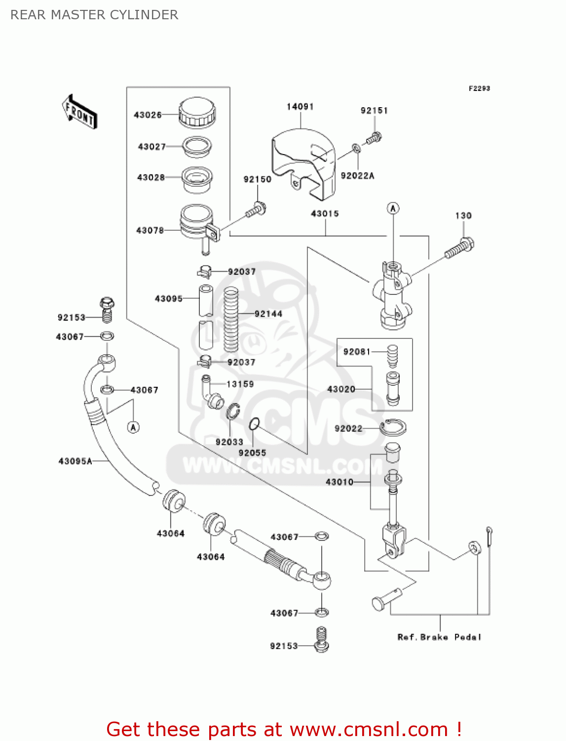 REAR MASTER CYLINDER VN800E6F VULCAN 800 DRIFTER 2006 USA CALIFORNIA