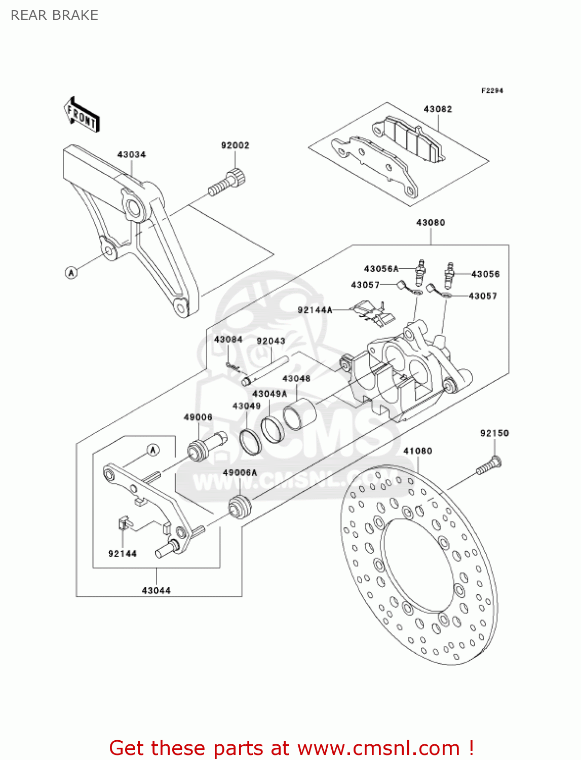 REAR BRAKE VN800E6F VULCAN 800 DRIFTER 2006 USA CALIFORNIA