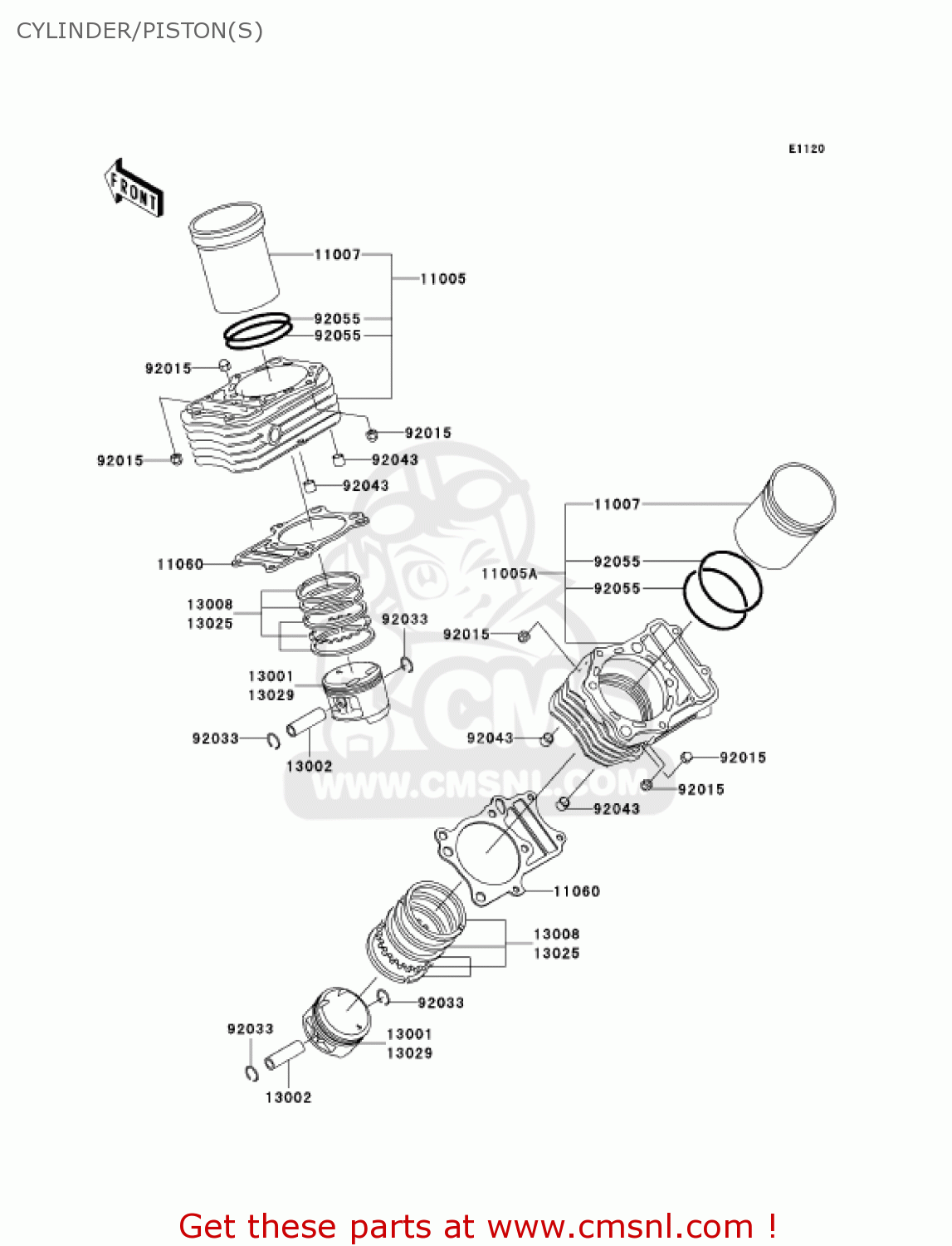 CYLINDER/PISTON(S) VN800E6F VULCAN 800 DRIFTER 2006 USA CALIFORNIA
