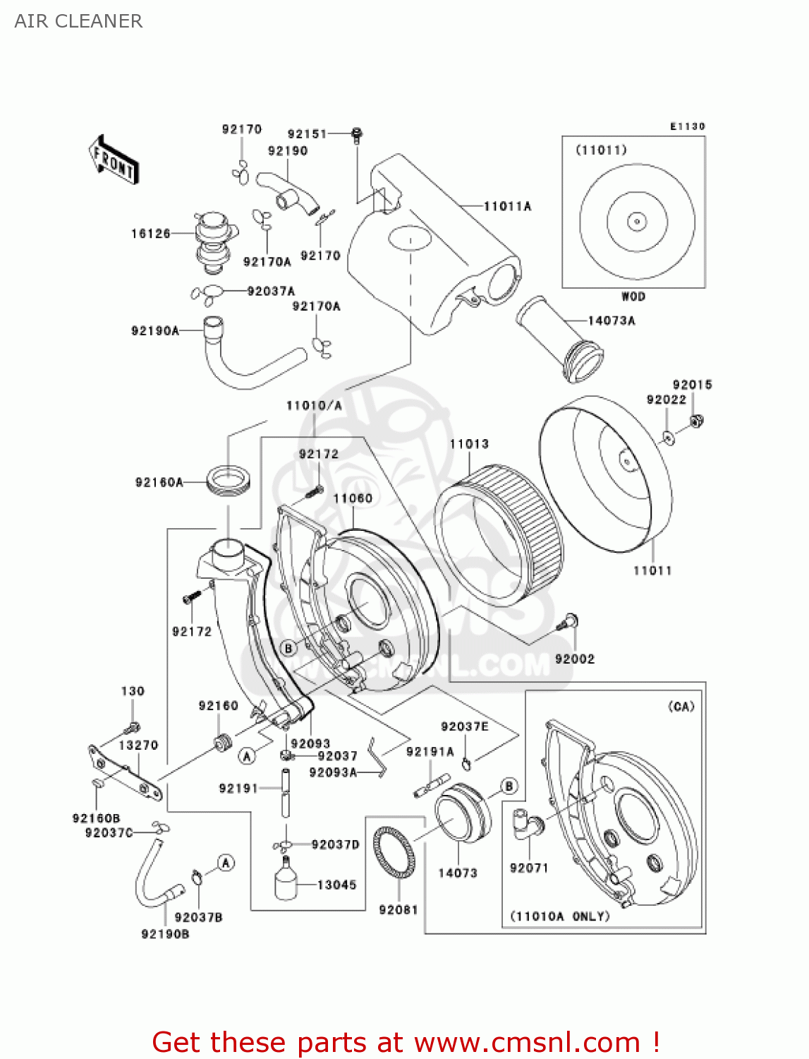 AIR CLEANER VN800E6F VULCAN 800 DRIFTER 2006 USA CALIFORNIA